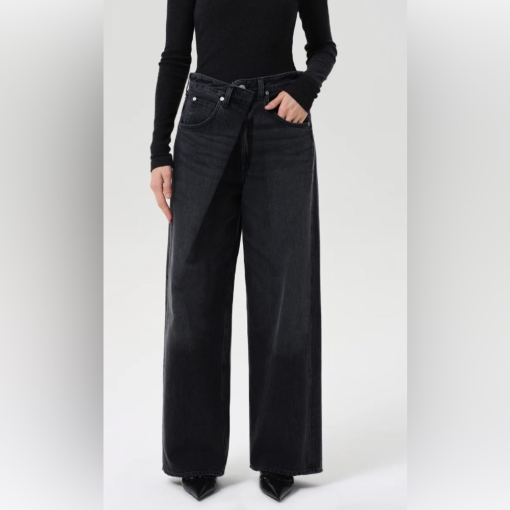 Agolde Vana Black Foldover Jeans NWT 29